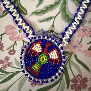 Vintage Southwestern Style Glass Beaded Necklace